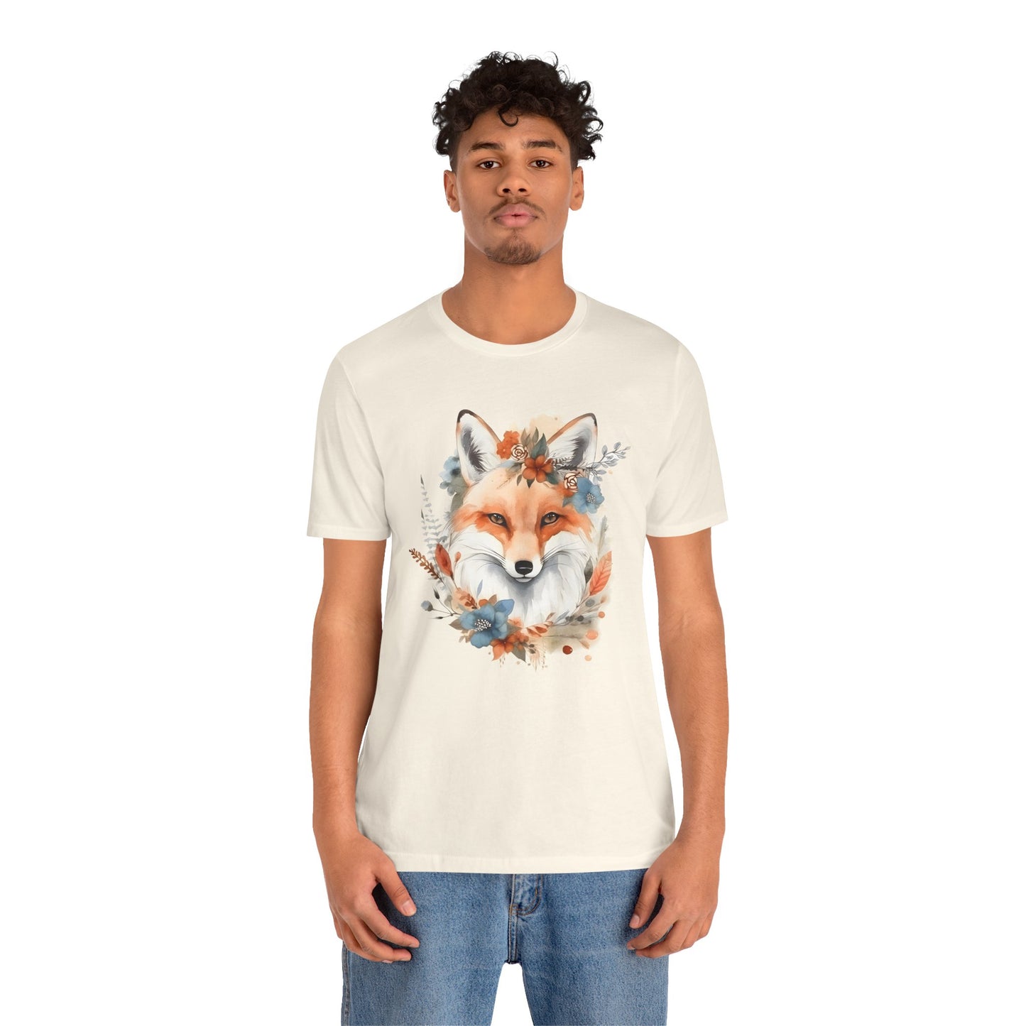 Watercolor Fox and Flowers Tee (Unisex)