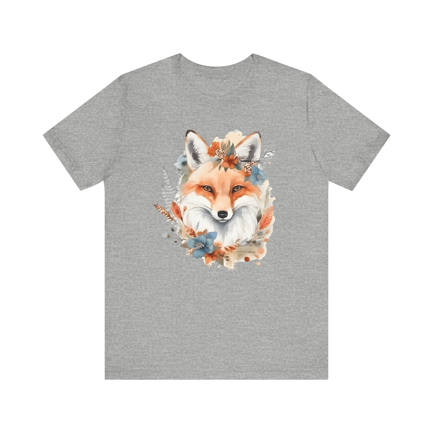 Watercolor Fox and Flowers Tee (Unisex)