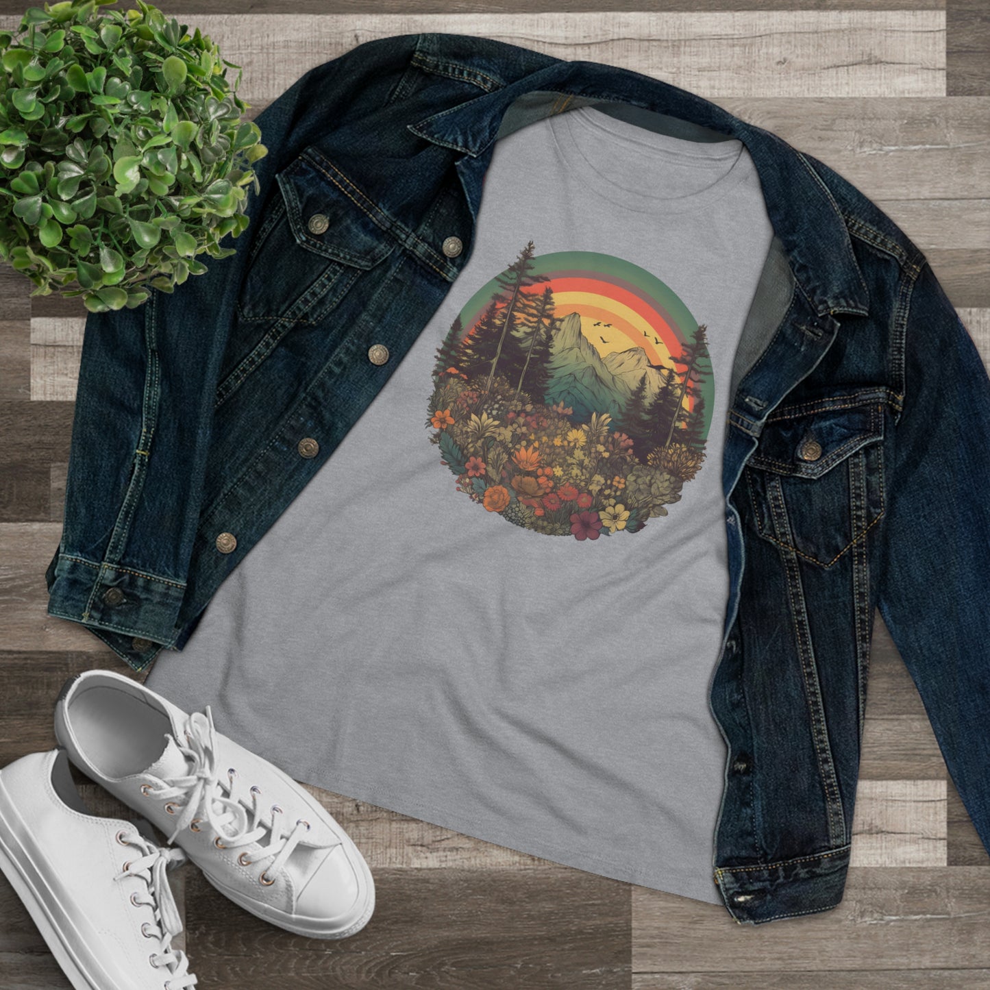 Vintage Style Rainbow Tee (Women's)