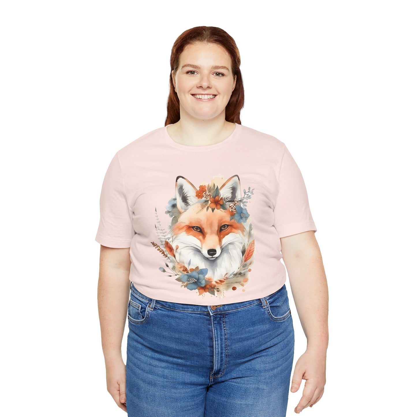 Watercolor Fox and Flowers Tee (Unisex)