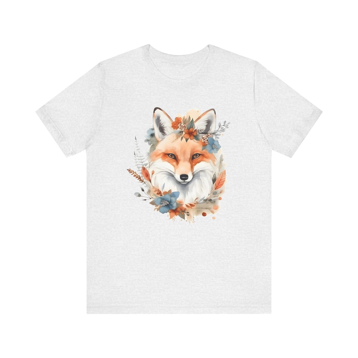 Watercolor Fox and Flowers Tee (Unisex)