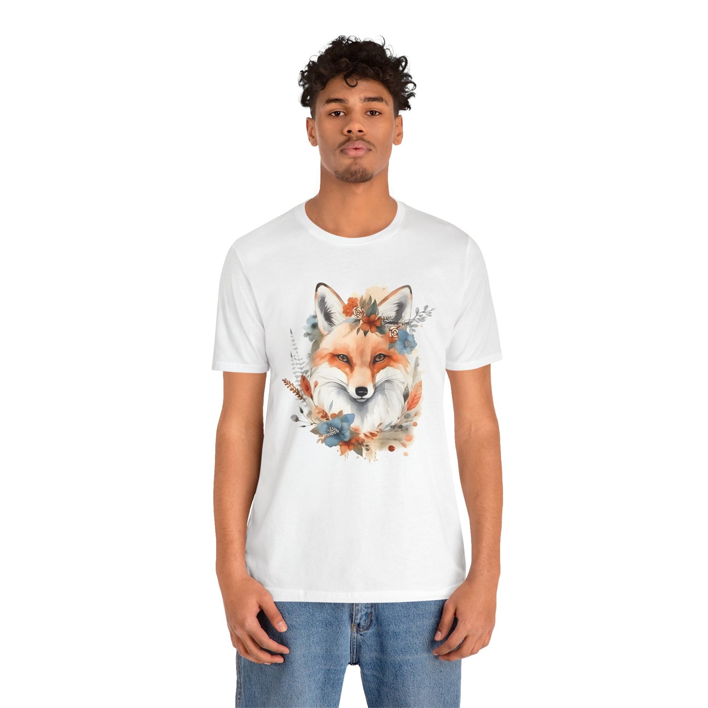 Watercolor Fox and Flowers Tee (Unisex)