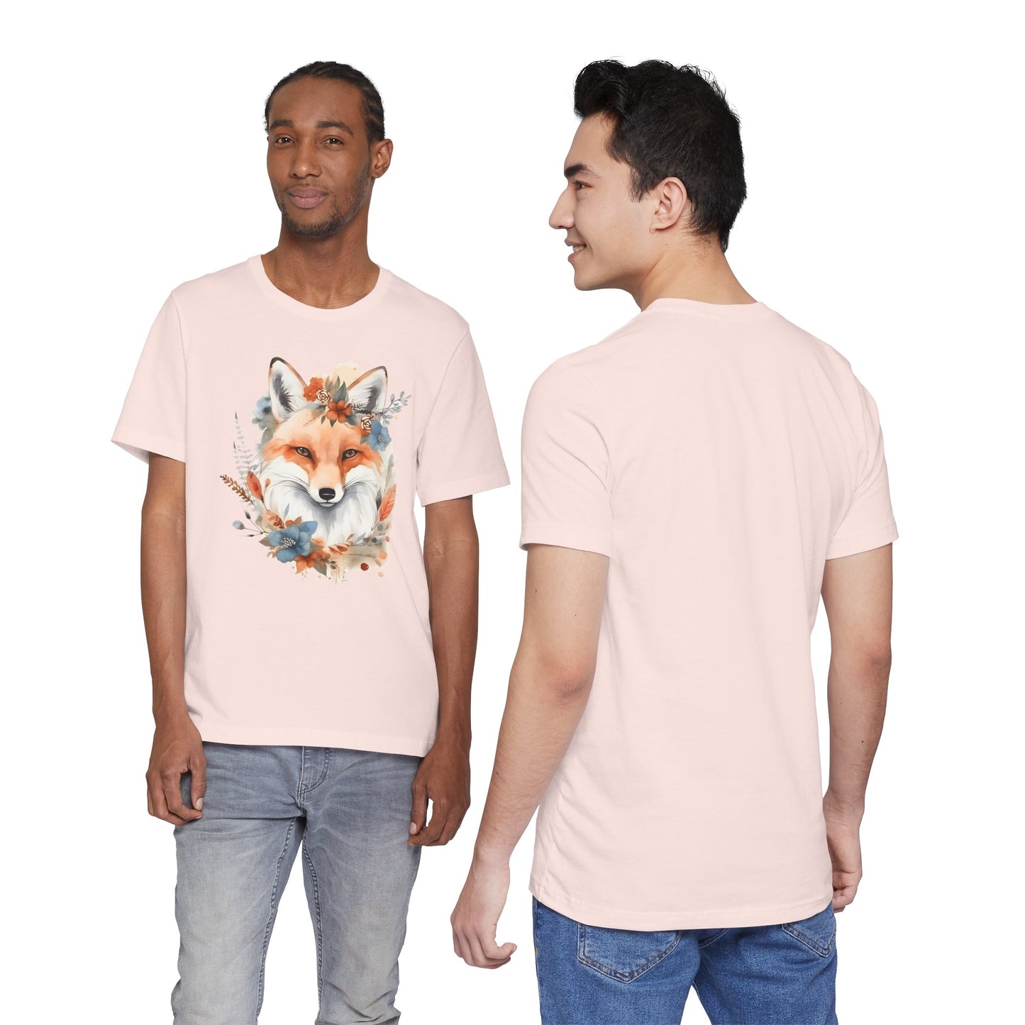 Watercolor Fox and Flowers Tee (Unisex)