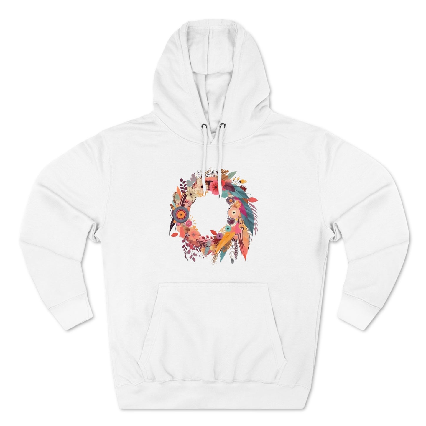 Whimsical Feather Wreath Hoodie (Unisex)