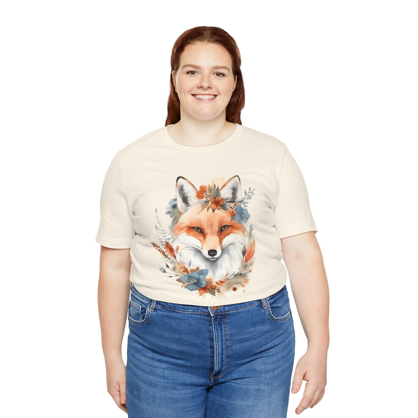 Watercolor Fox and Flowers Tee (Unisex)