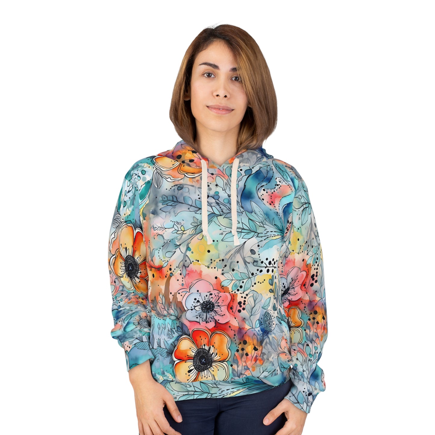 Watercolor Floral Premium Pullover Hoodie (Unisex)