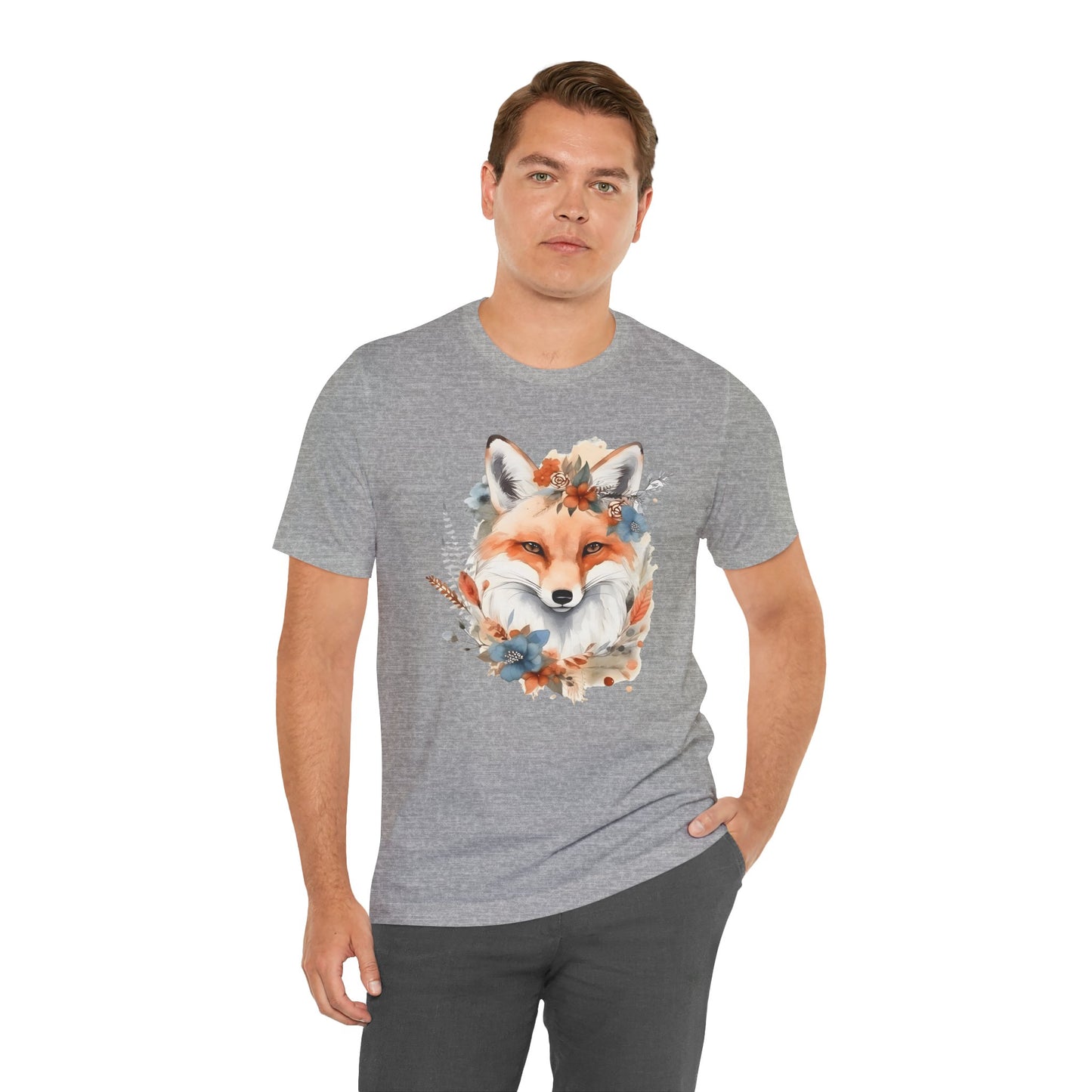 Watercolor Fox and Flowers Tee (Unisex)