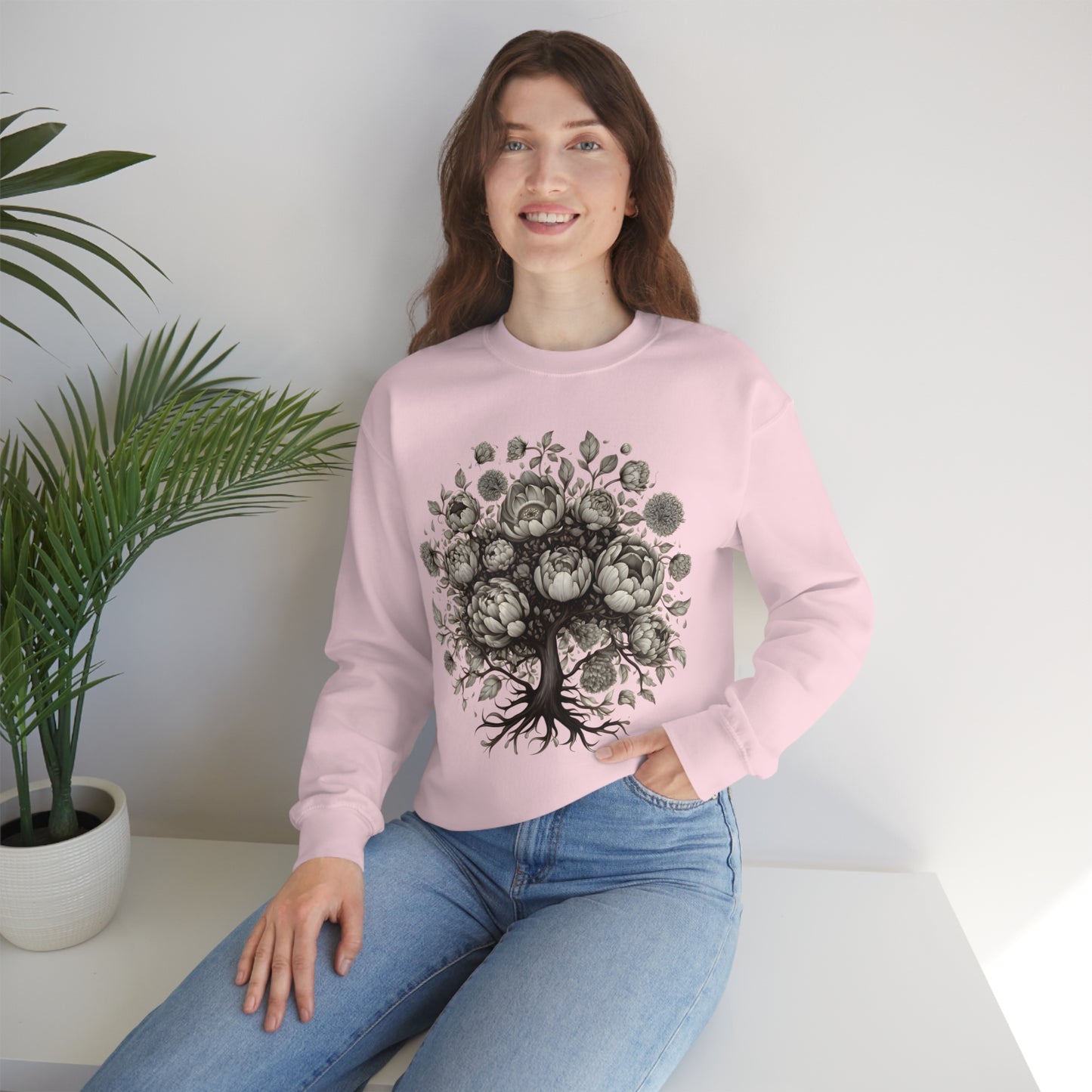 Peony Tree Crewneck Sweatshirt (Unisex)