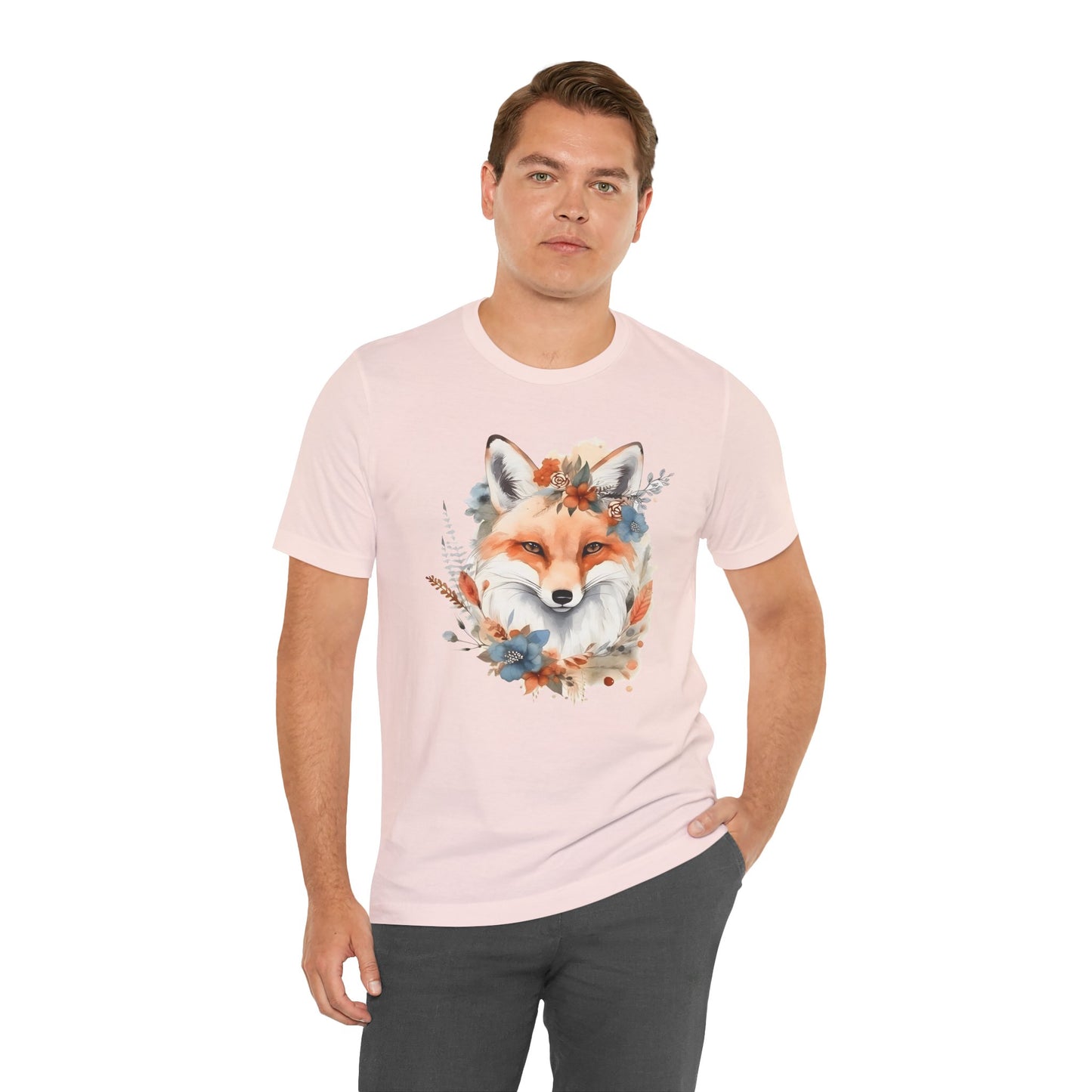 Watercolor Fox and Flowers Tee (Unisex)