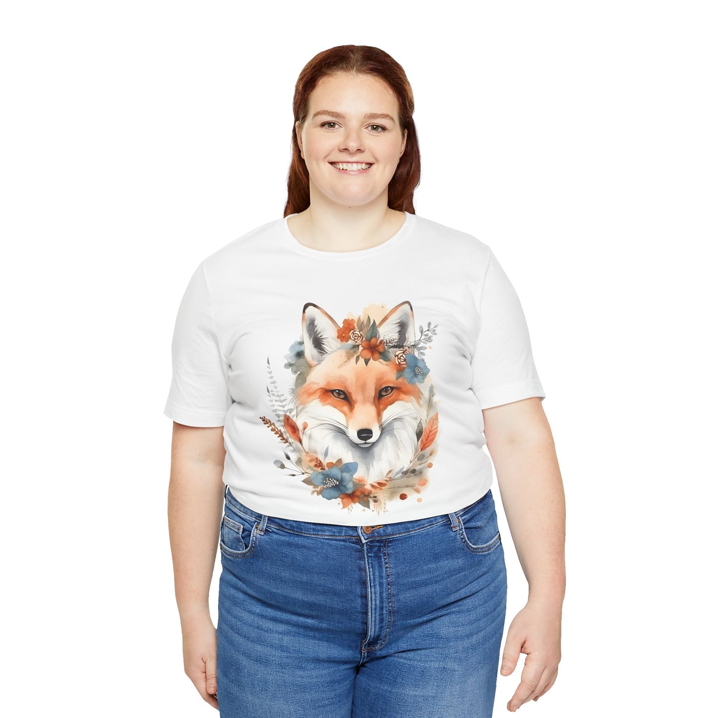 Watercolor Fox and Flowers Tee (Unisex)