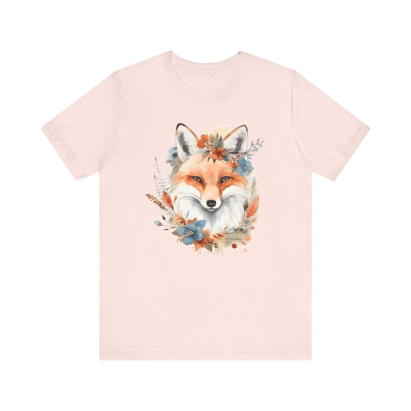 Watercolor Fox and Flowers Tee (Unisex)