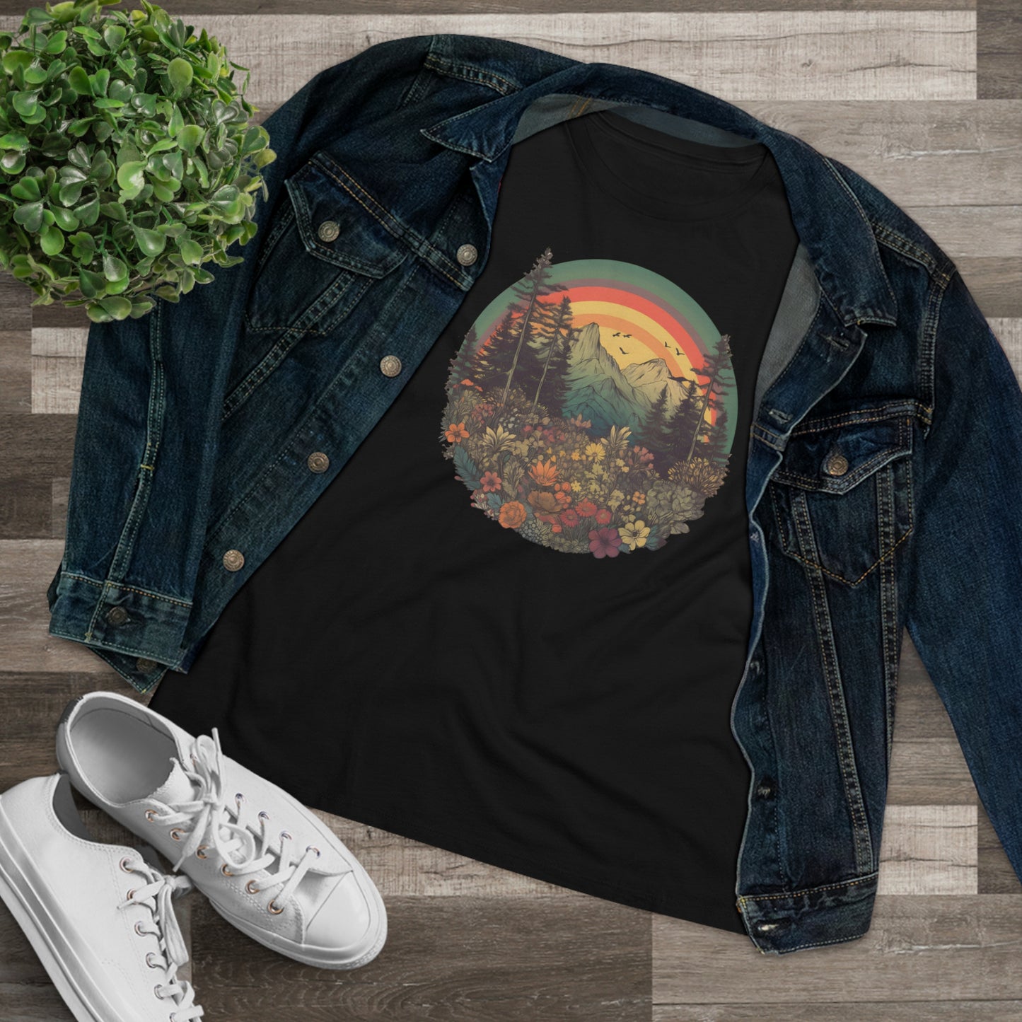 Vintage Style Rainbow Tee (Women's)