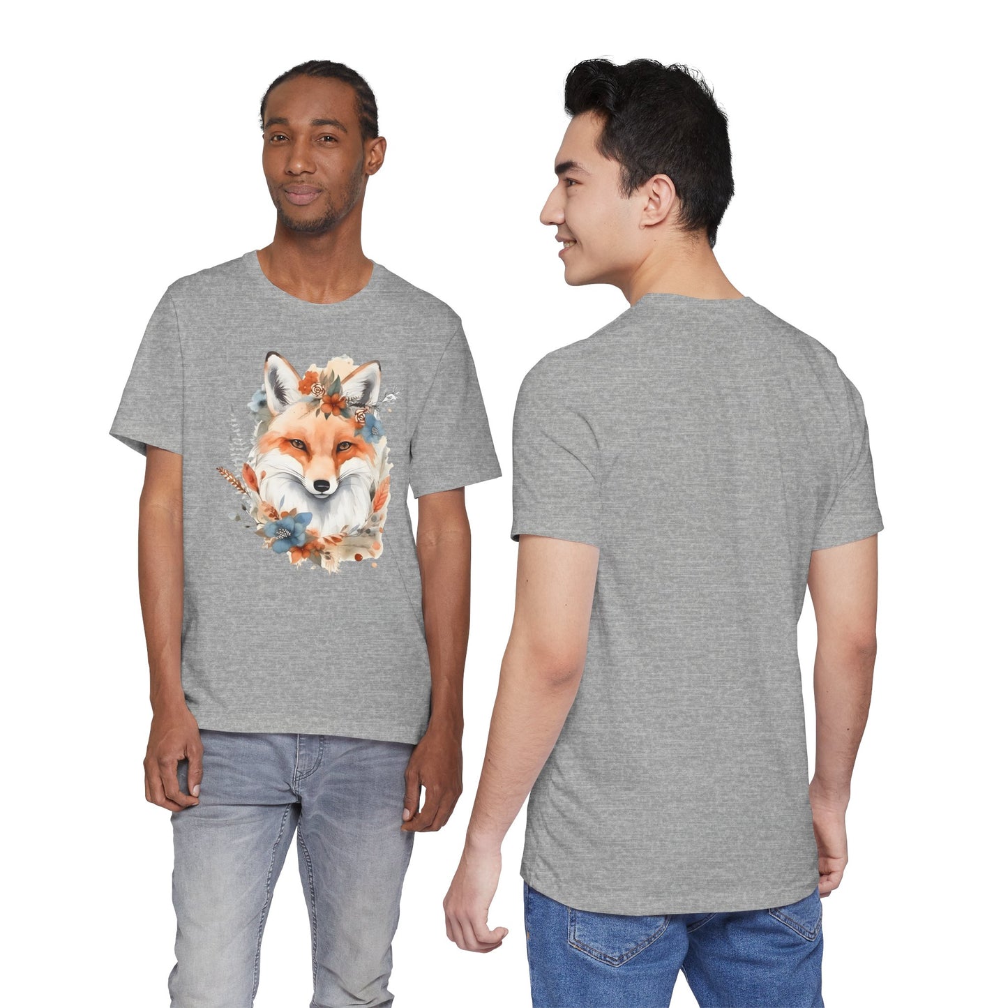 Watercolor Fox and Flowers Tee (Unisex)