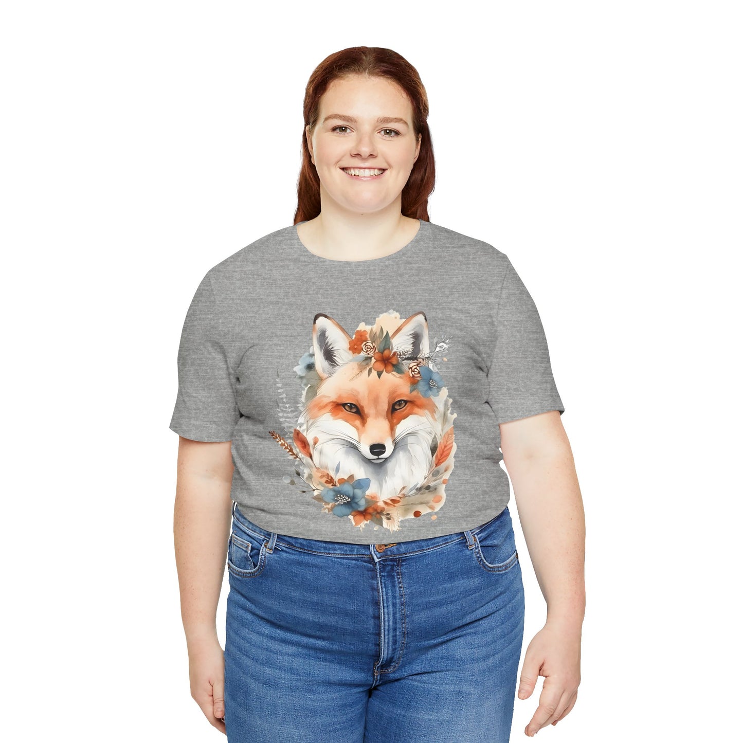 Watercolor Fox and Flowers Tee (Unisex)