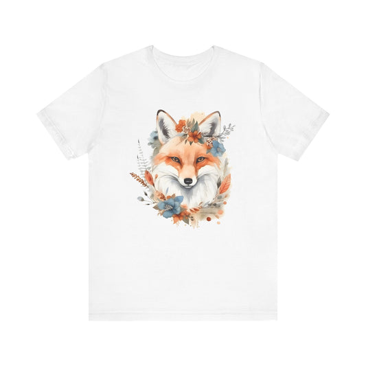 Watercolor Fox and Flowers Tee (Unisex)