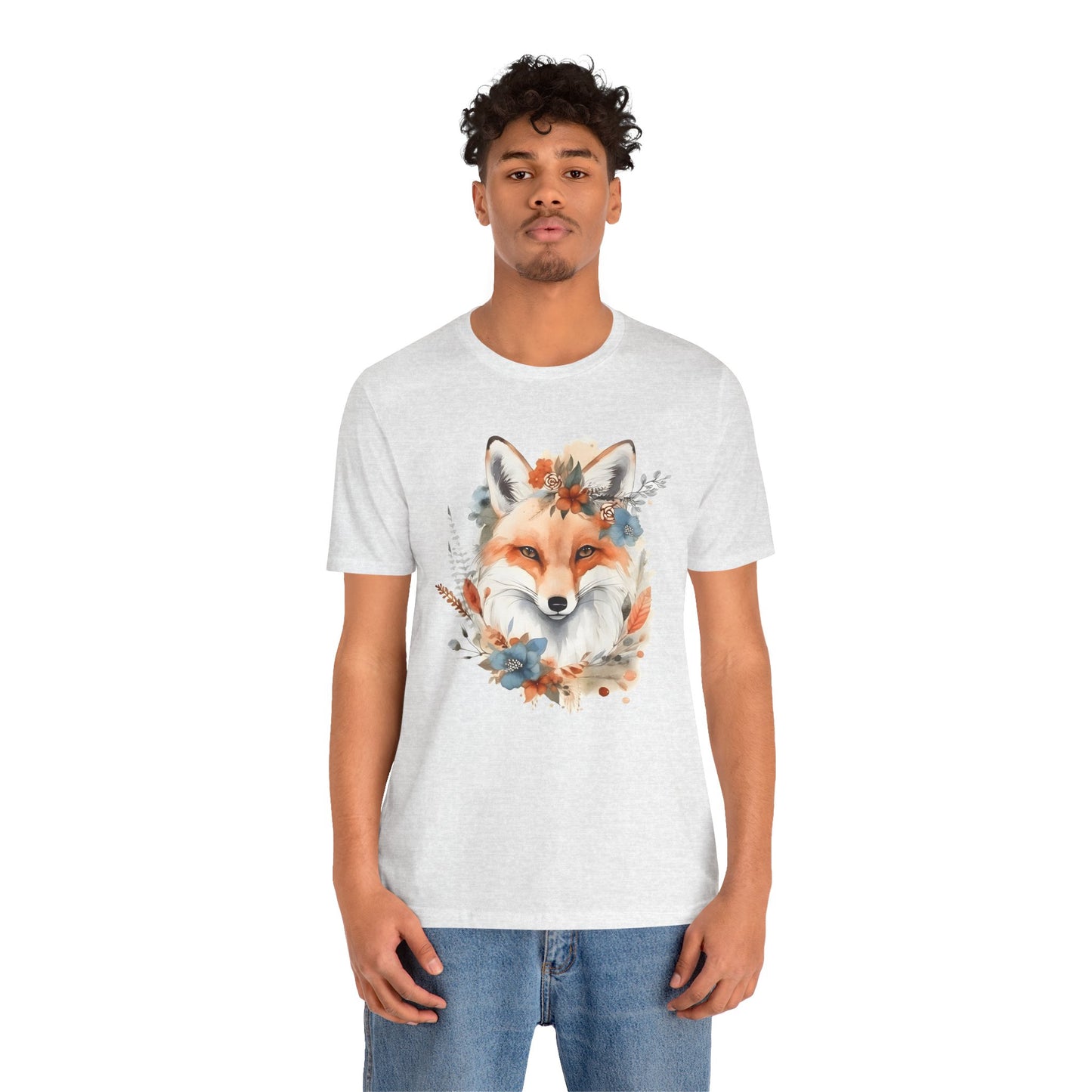 Watercolor Fox and Flowers Tee (Unisex)