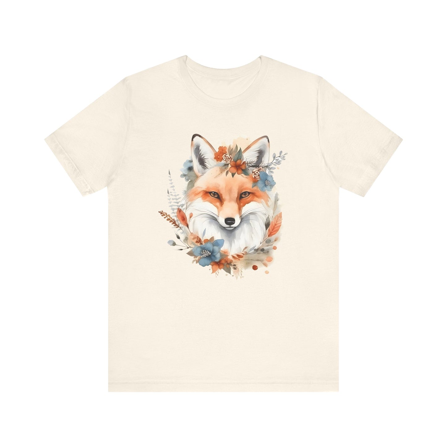 Watercolor Fox and Flowers Tee (Unisex)