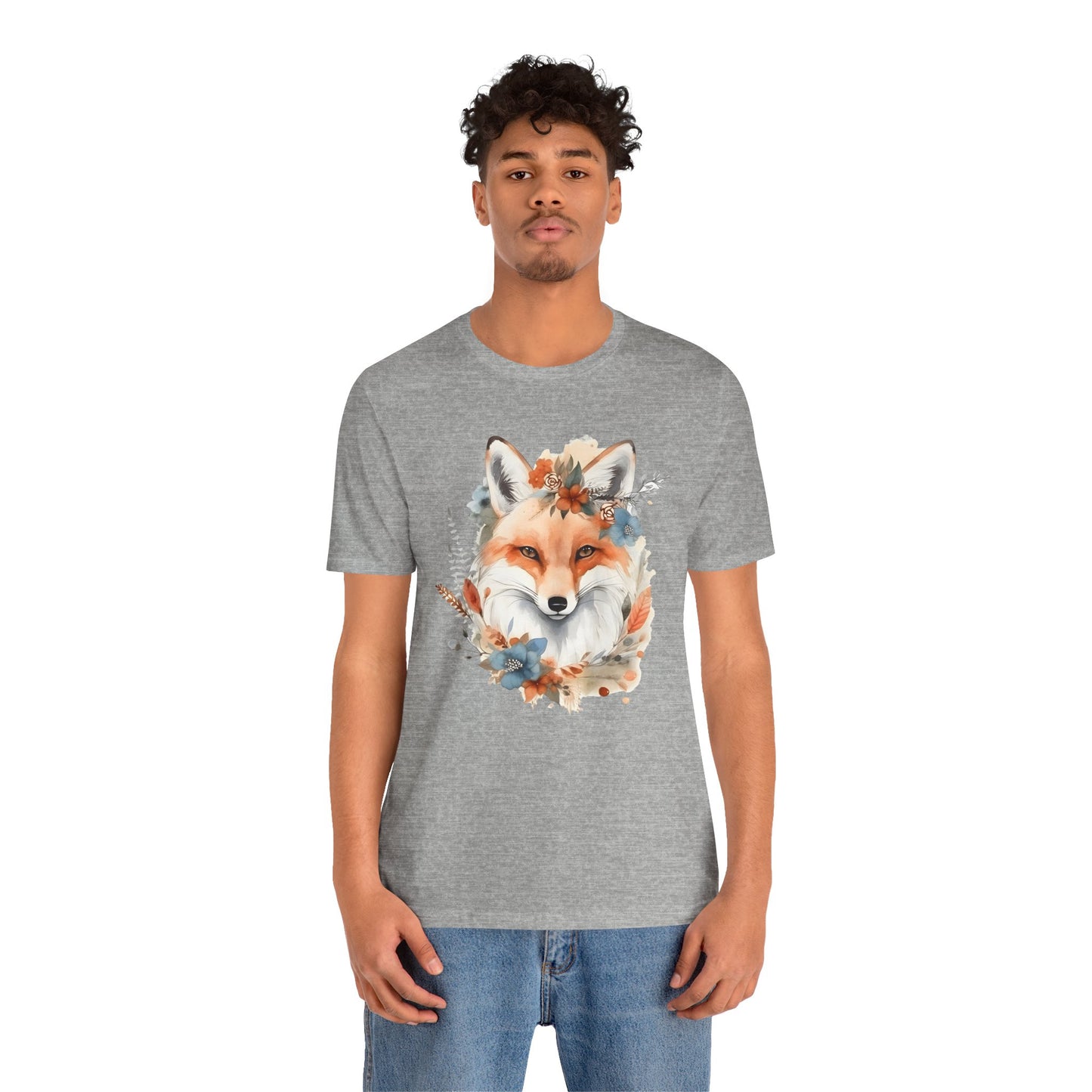 Watercolor Fox and Flowers Tee (Unisex)