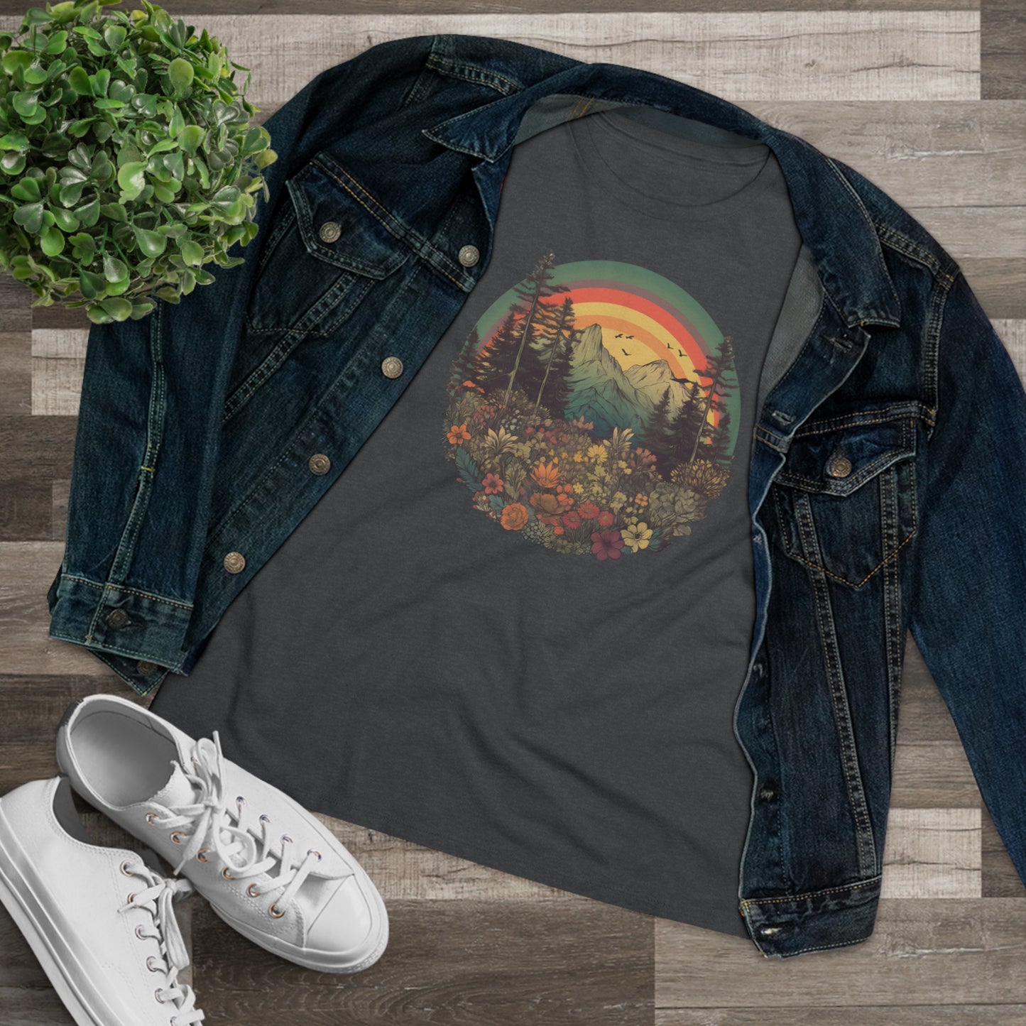 Vintage Style Rainbow Tee (Women's)