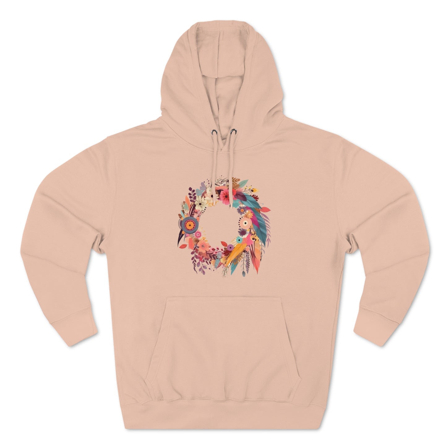 Whimsical Feather Wreath Hoodie (Unisex)