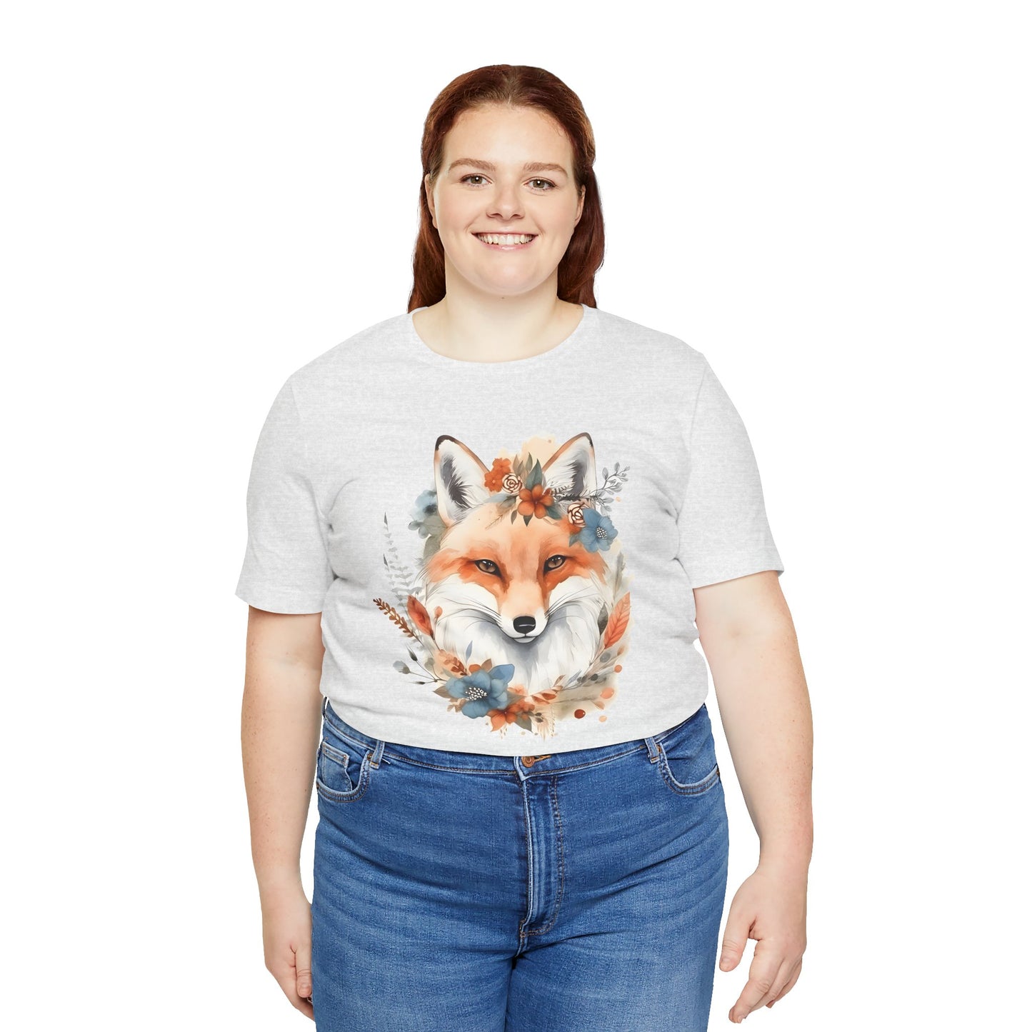 Watercolor Fox and Flowers Tee (Unisex)