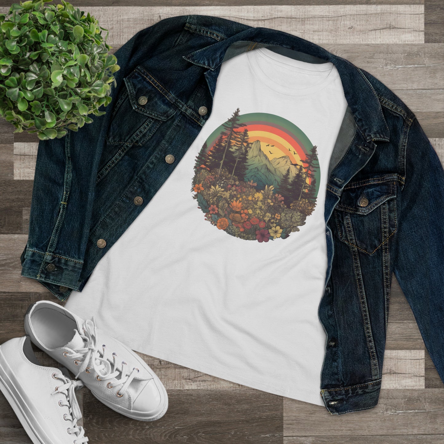 Vintage Style Rainbow Tee (Women's)