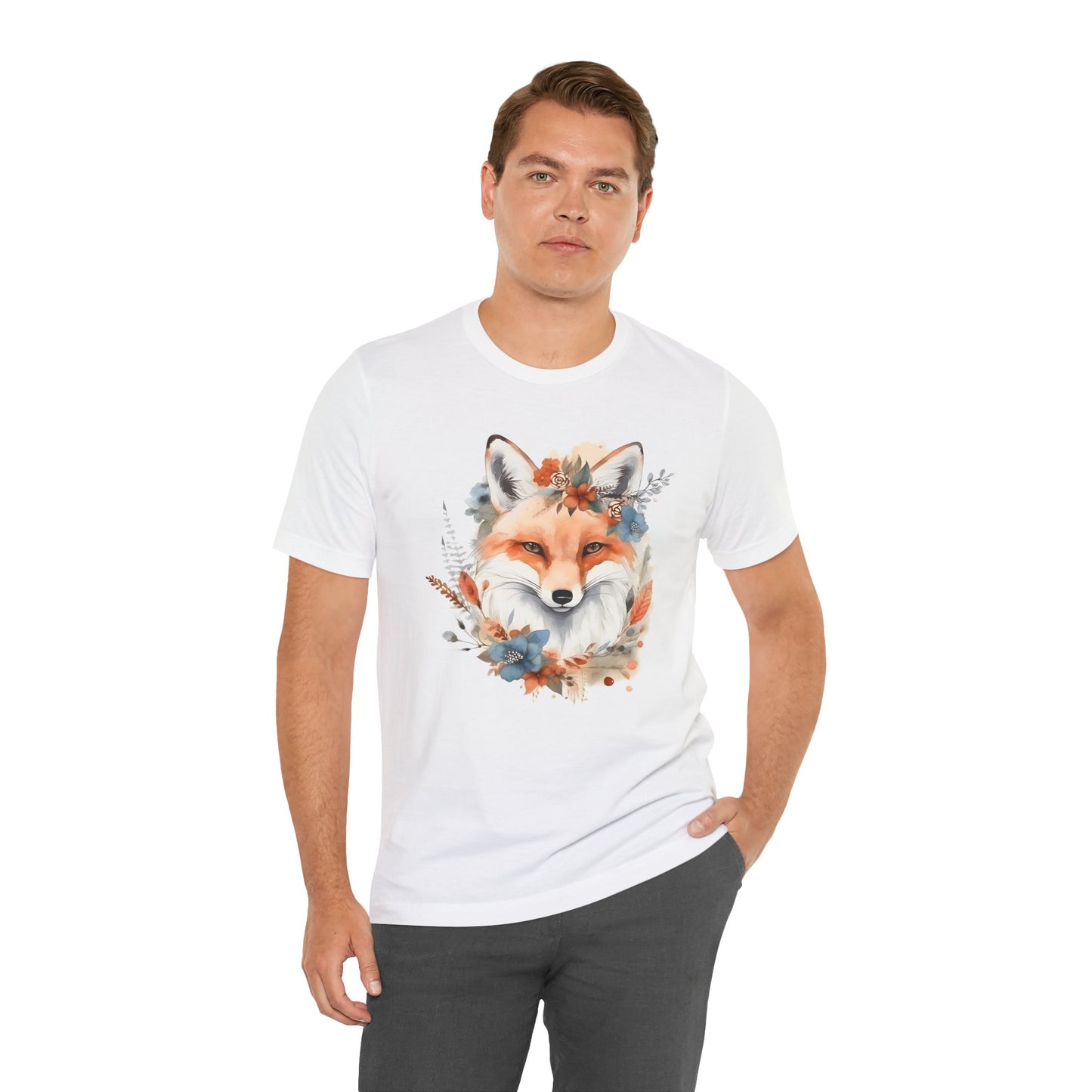 Watercolor Fox and Flowers Tee (Unisex)