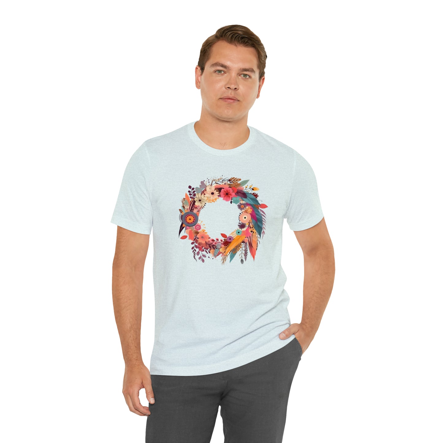 Whimsical Feather Wreath Tee (Unisex)