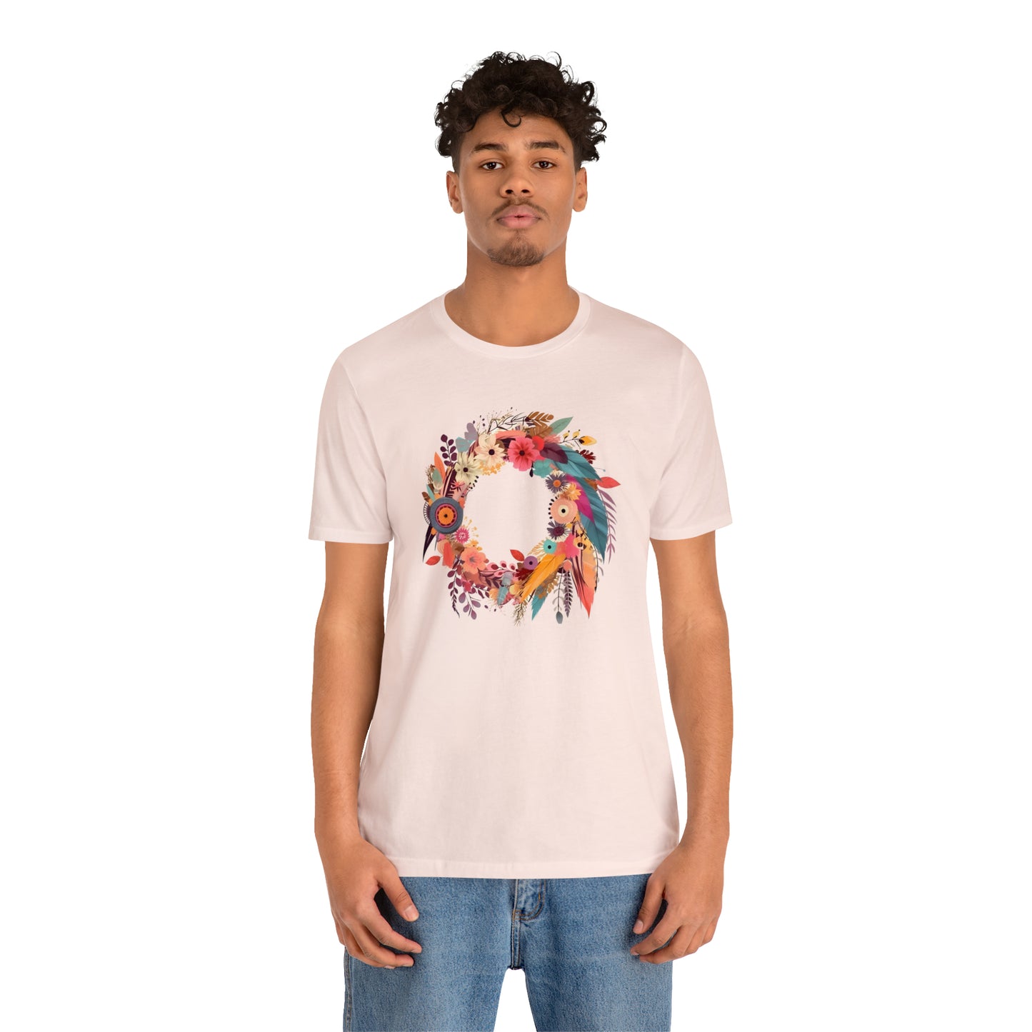 Whimsical Feather Wreath Tee (Unisex)