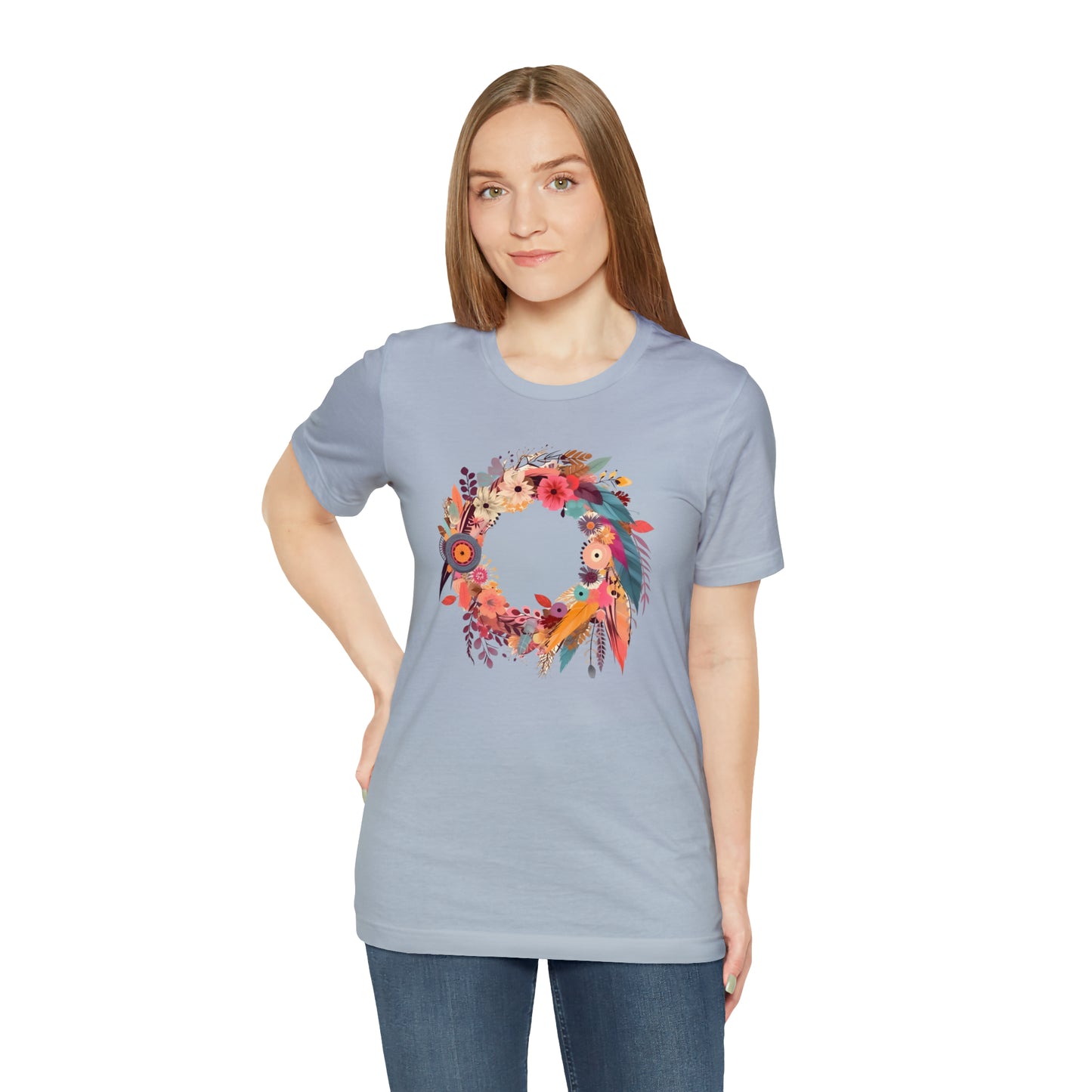 Whimsical Feather Wreath Tee (Unisex)