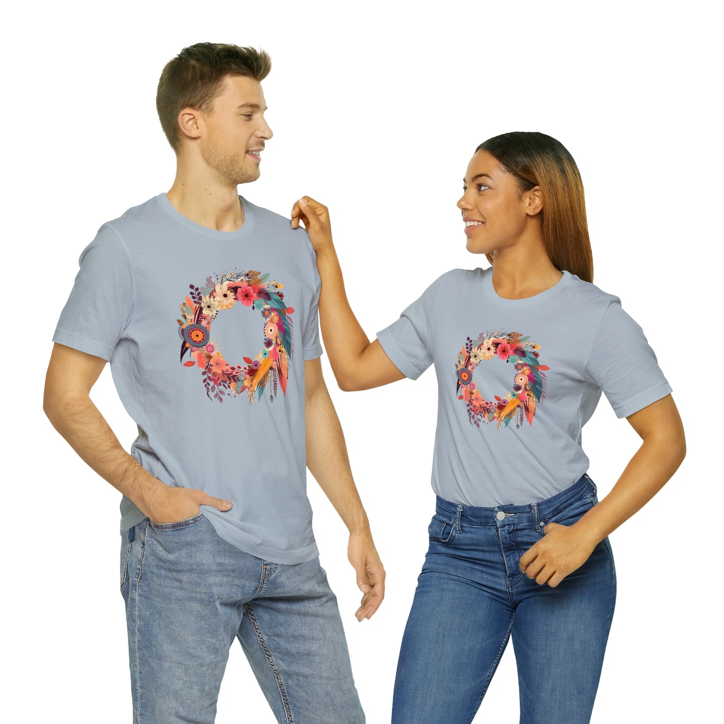 Whimsical Feather Wreath Tee (Unisex)