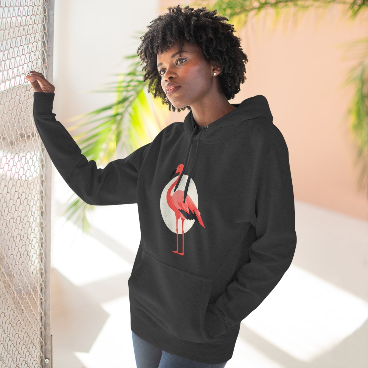 Flamingo and Moon Hoodie (Unisex)