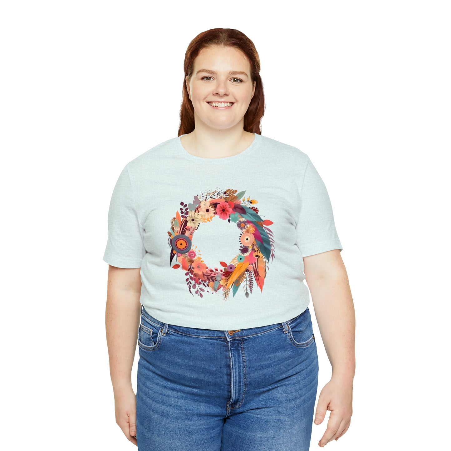 Whimsical Feather Wreath Tee (Unisex)