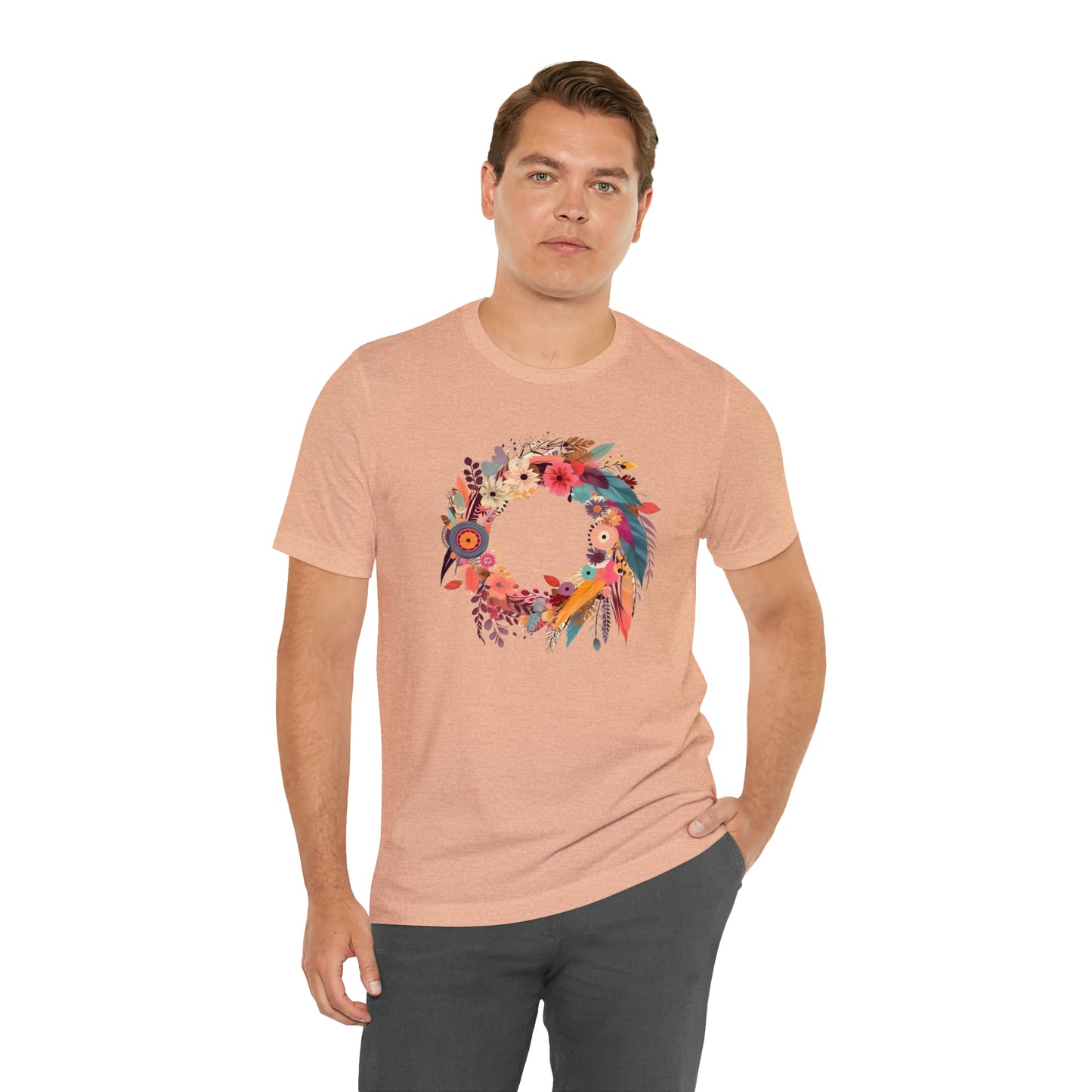 Whimsical Feather Wreath Tee (Unisex)