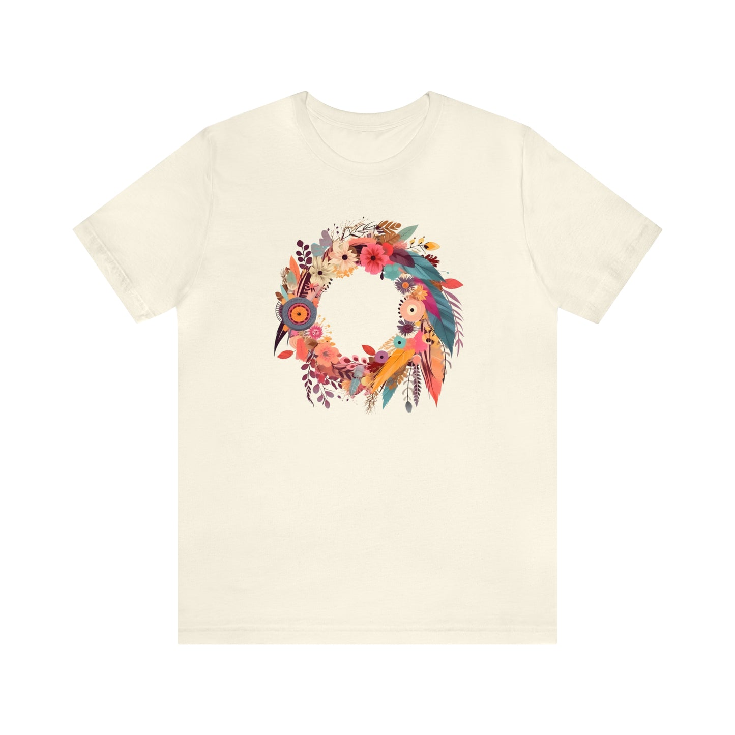 Whimsical Feather Wreath Tee (Unisex)