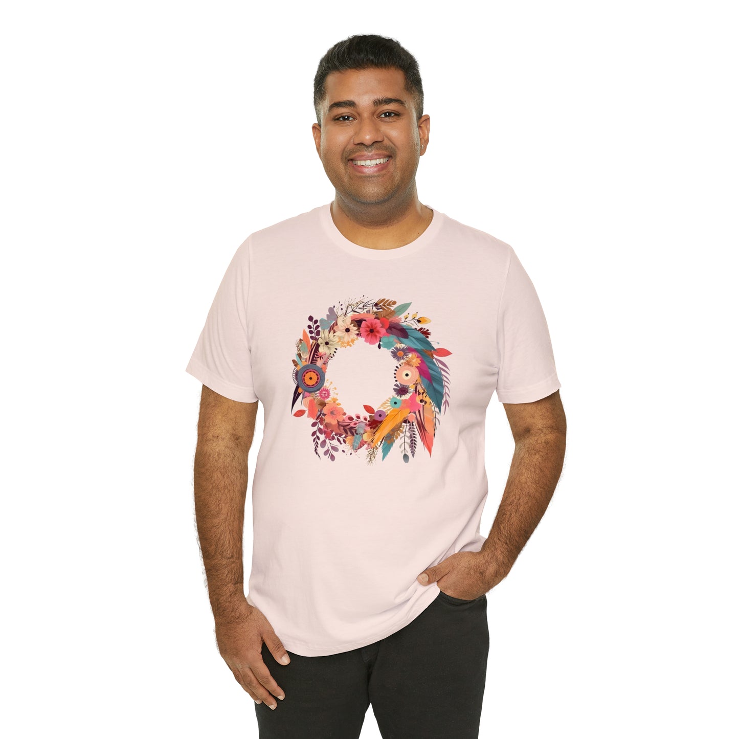 Whimsical Feather Wreath Tee (Unisex)