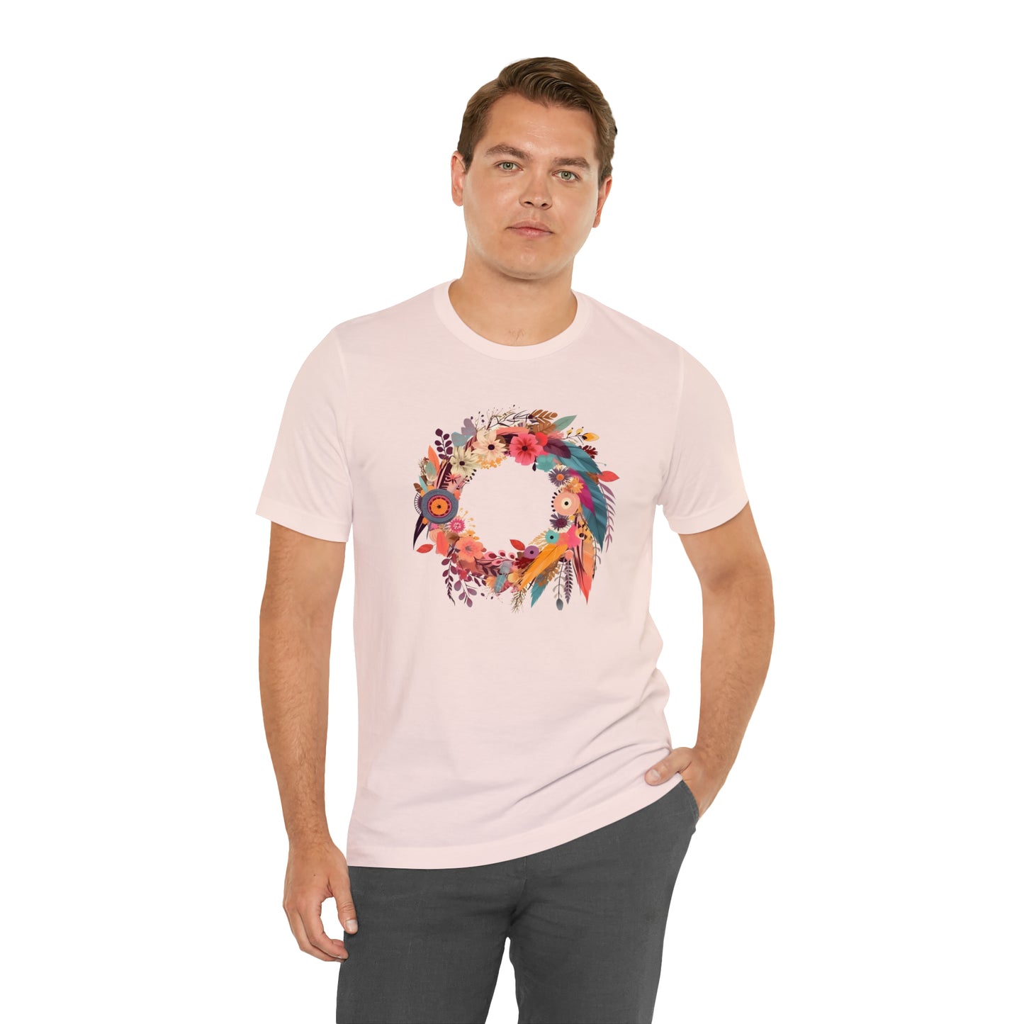 Whimsical Feather Wreath Tee (Unisex)