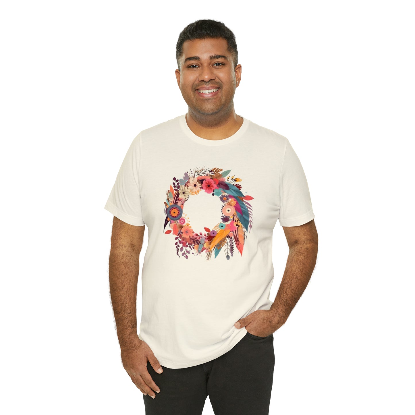 Whimsical Feather Wreath Tee (Unisex)
