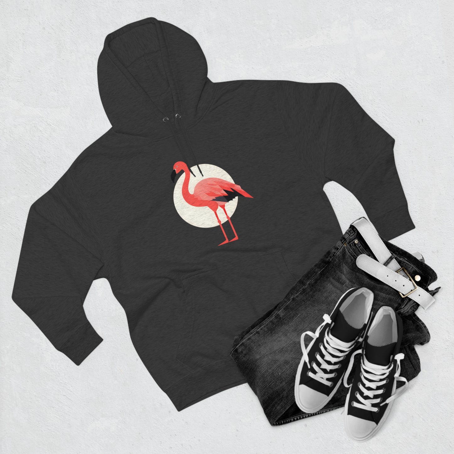 Flamingo and Moon Hoodie (Unisex)