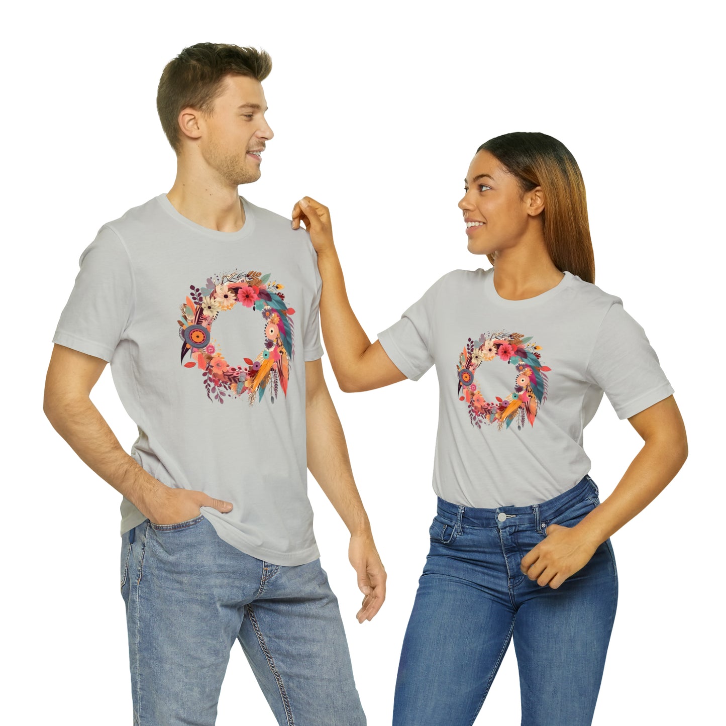 Whimsical Feather Wreath Tee (Unisex)