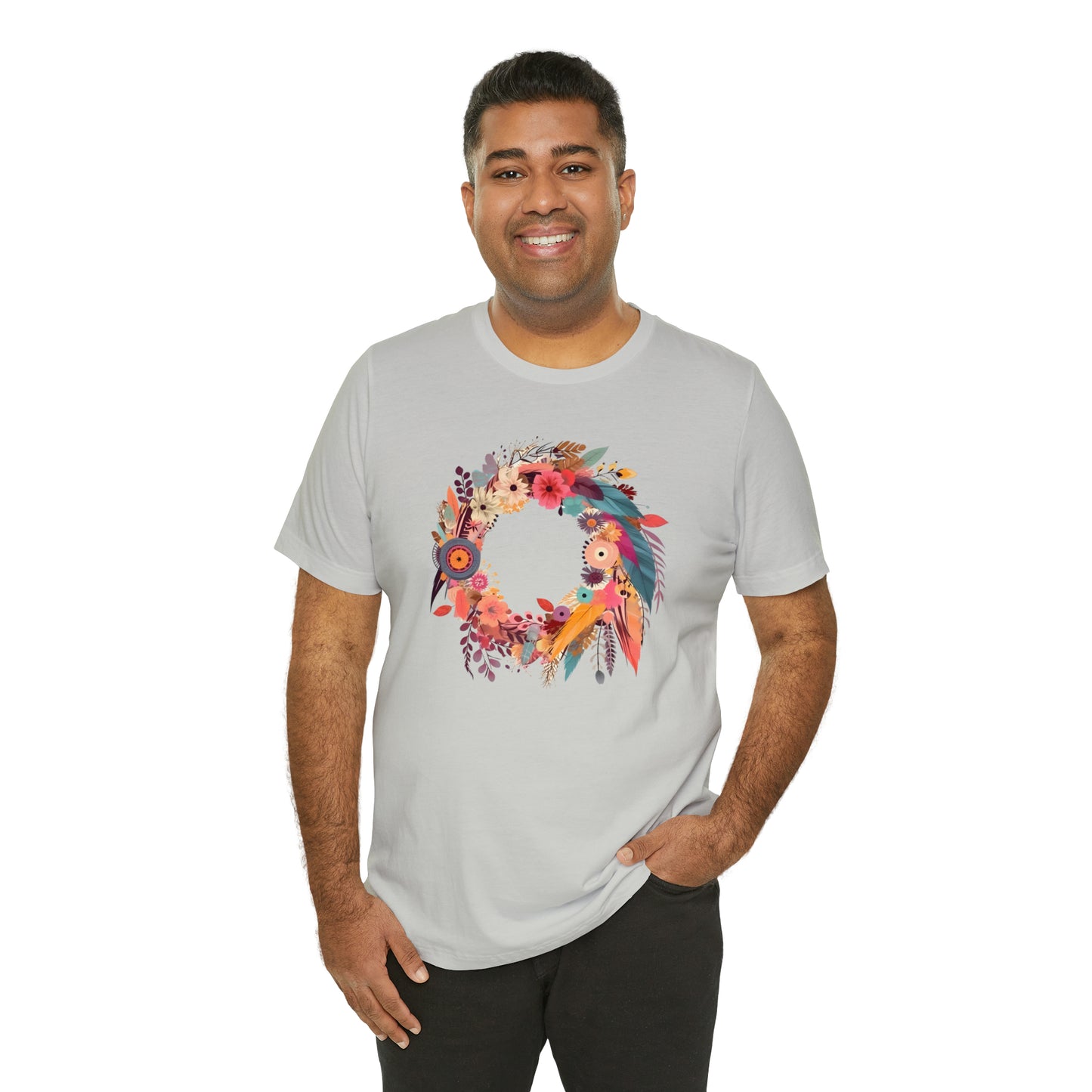 Whimsical Feather Wreath Tee (Unisex)