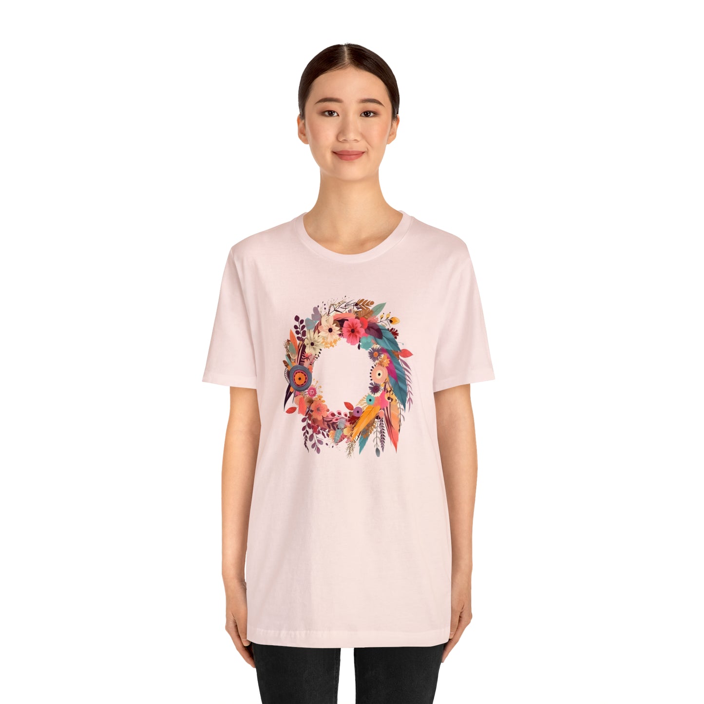 Whimsical Feather Wreath Tee (Unisex)