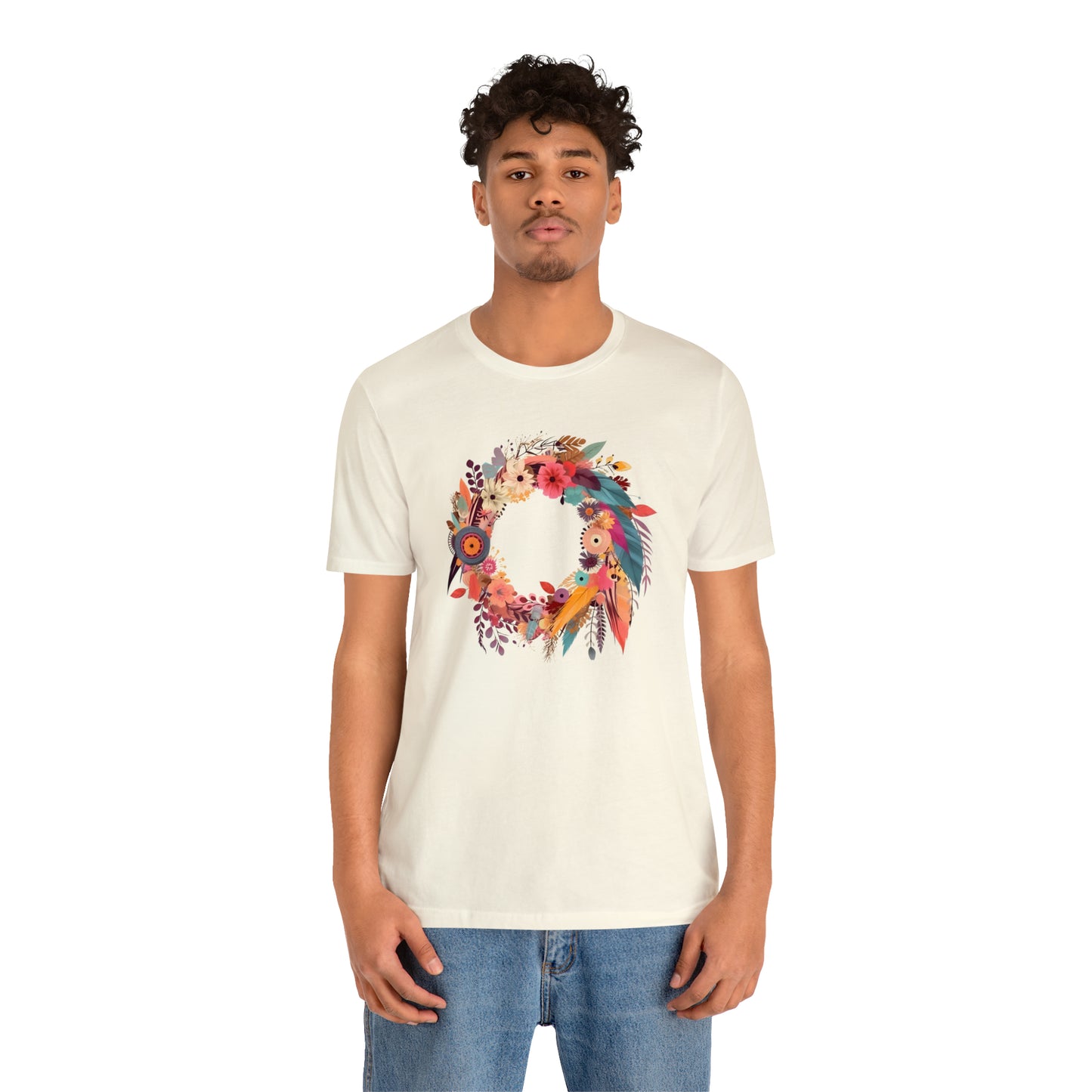 Whimsical Feather Wreath Tee (Unisex)