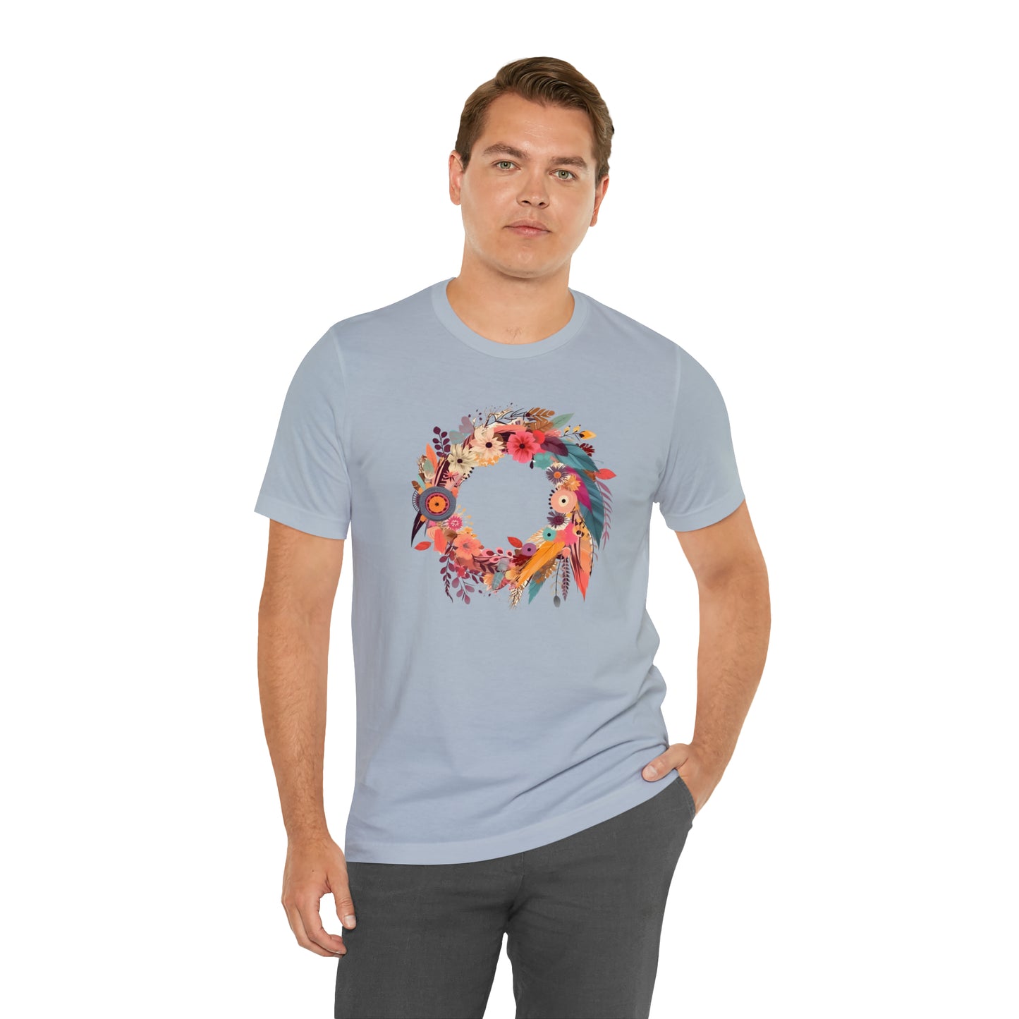 Whimsical Feather Wreath Tee (Unisex)