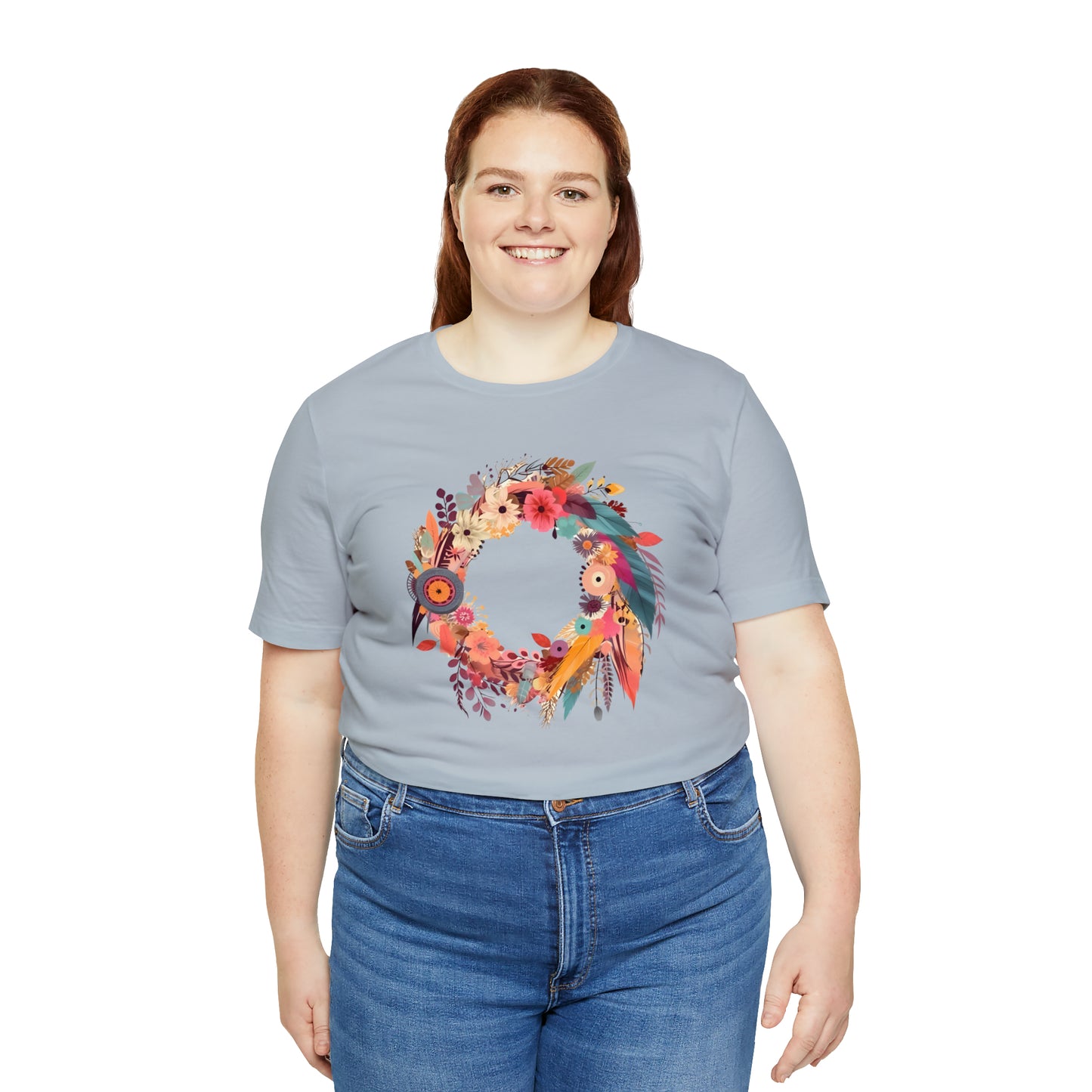 Whimsical Feather Wreath Tee (Unisex)