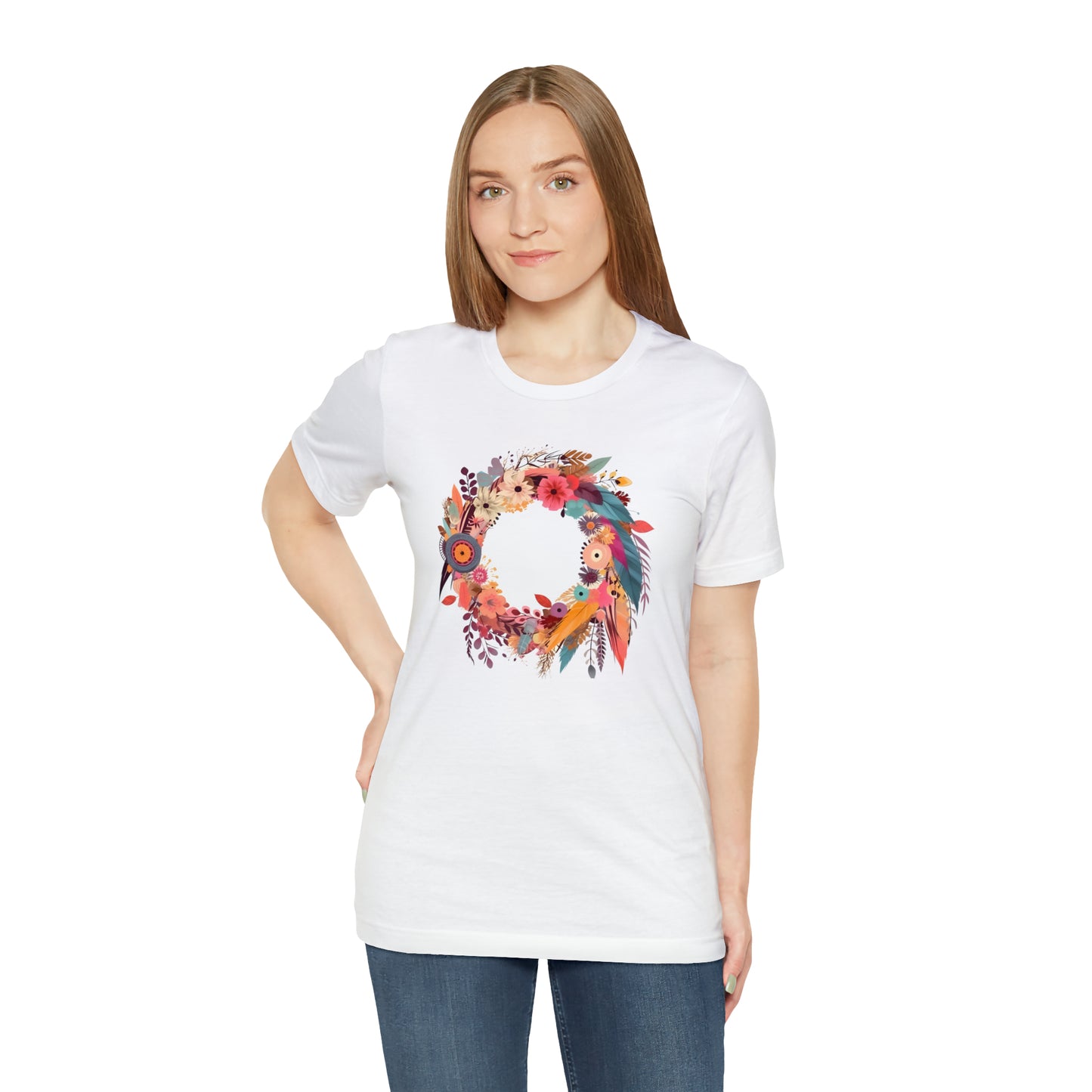 Whimsical Feather Wreath Tee (Unisex)