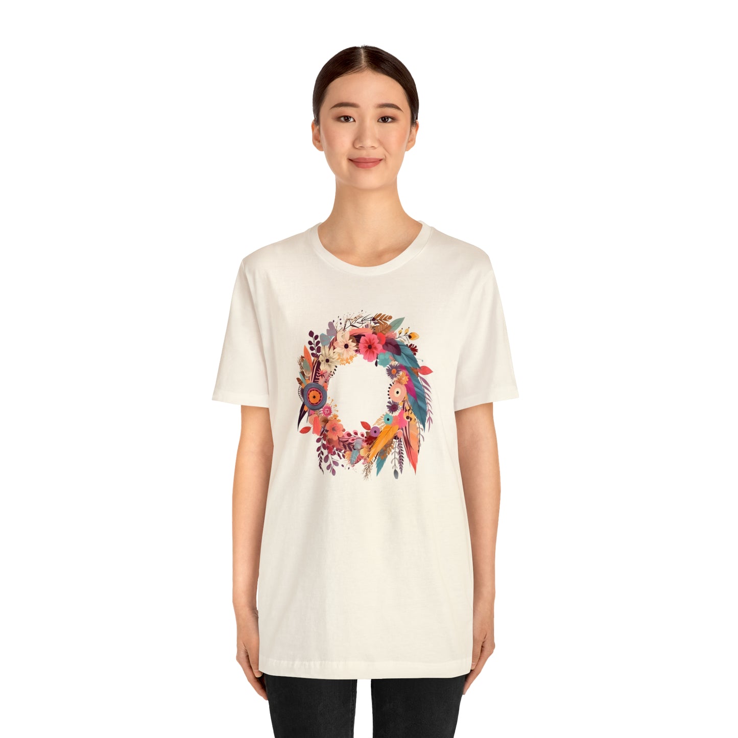 Whimsical Feather Wreath Tee (Unisex)
