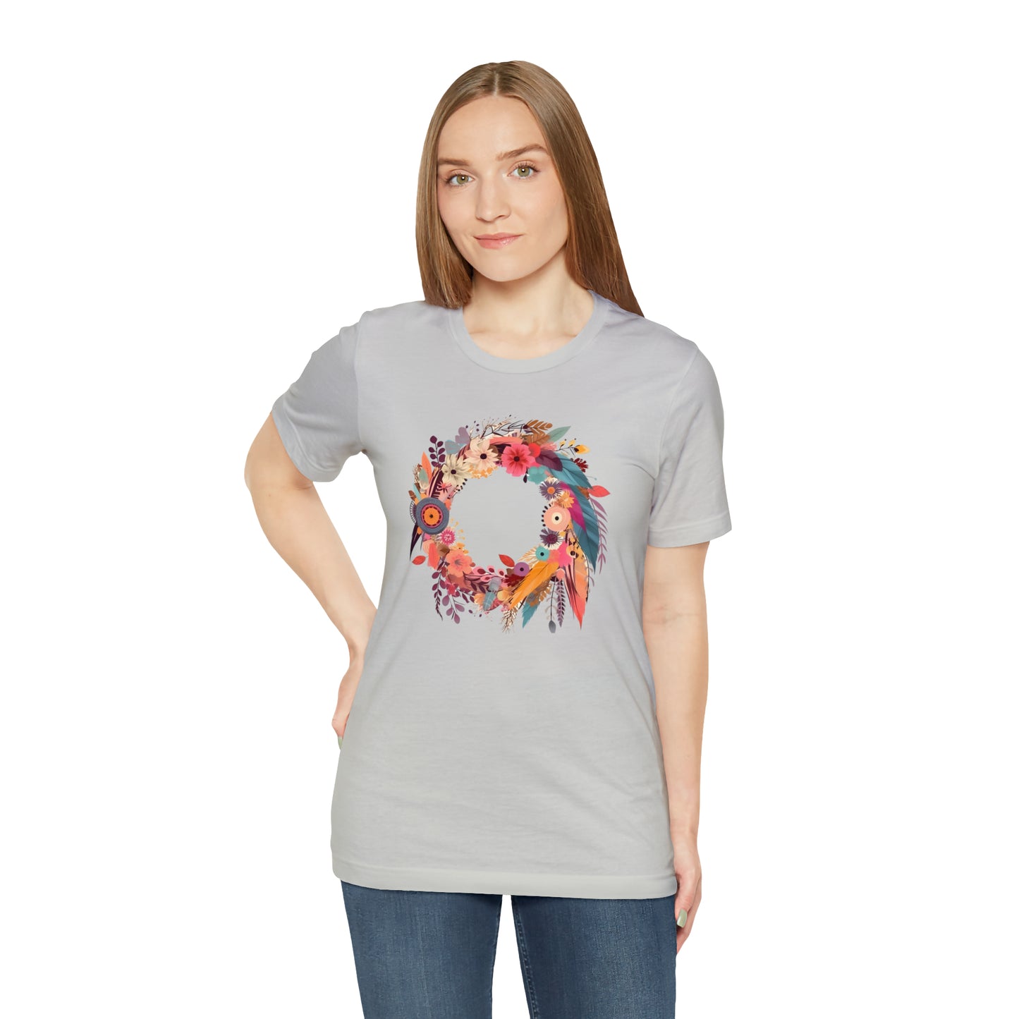 Whimsical Feather Wreath Tee (Unisex)