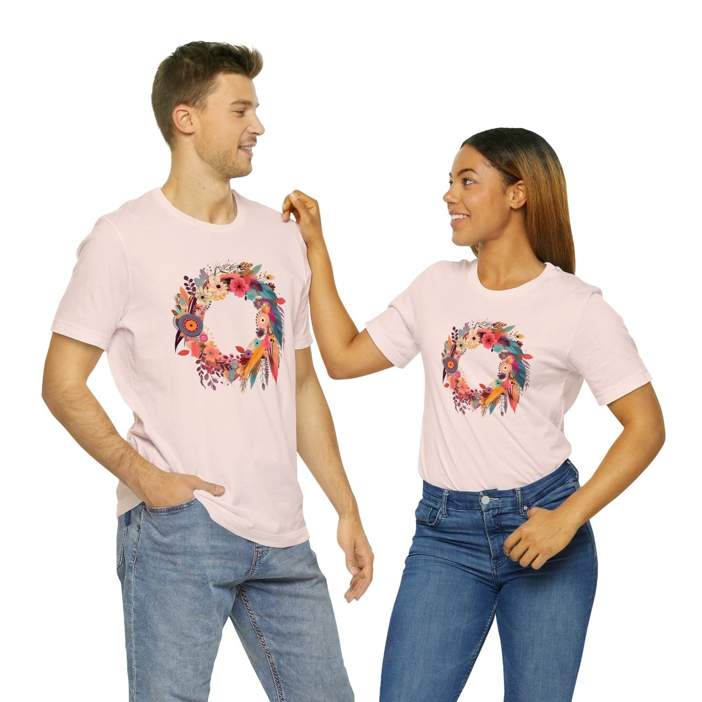 Whimsical Feather Wreath Tee (Unisex)