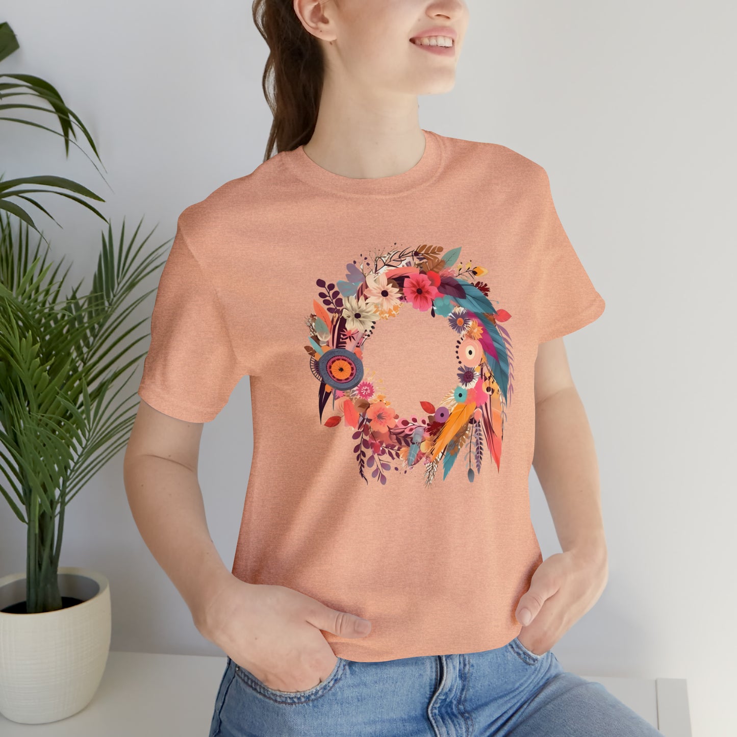 Whimsical Feather Wreath Tee (Unisex)
